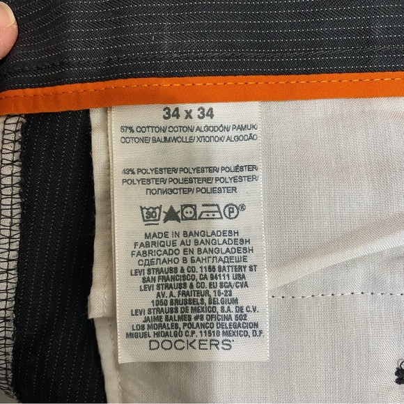 Docker’s Men’s Pinstriped D1 Slim-Fit Flat-Front Pants 34/34 - Picture 5 of 6